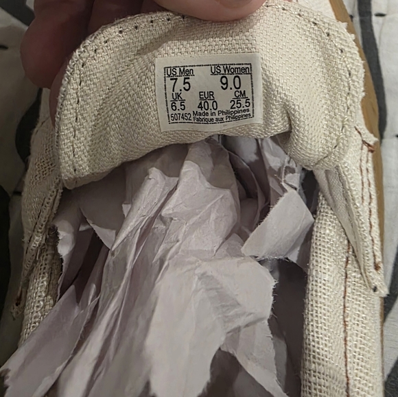 Vans Cream Slip-On Shoes with Brown Soles Penny Loafer Style - Picture 2 of 5